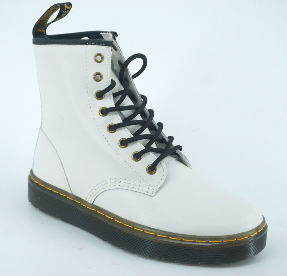 Doc Martens Zavala White 8 Eyelet Combat Ankle Boot size 9 US 41 EU Black